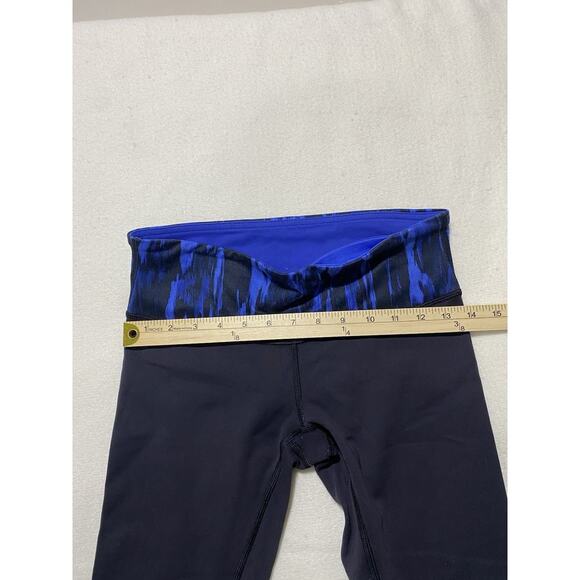 Lululemon Wunder Under Crop III Leggings 6 Reversible Black Sapphire Blue - Picture 9 of 10